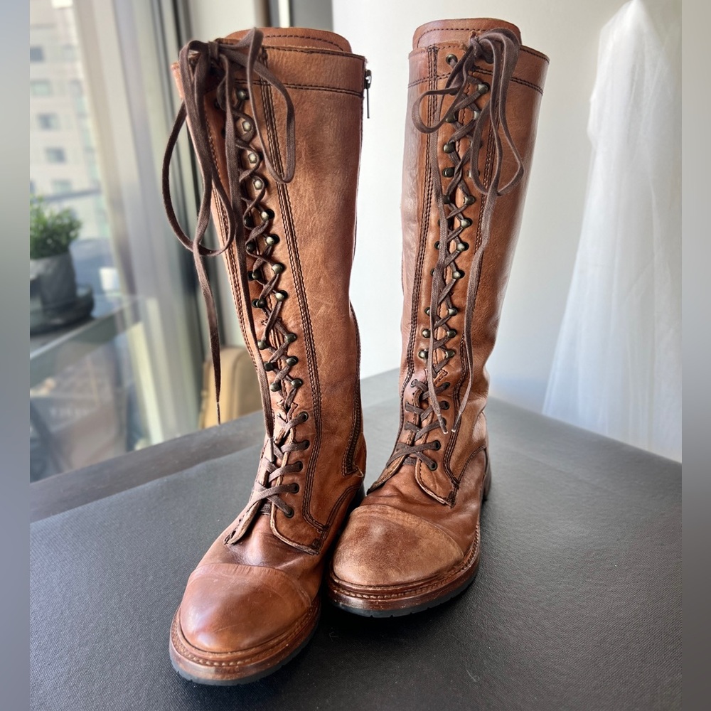Sutro Handmade Brown Lace-Up Boots with Intricate Lacing and Durable Sole